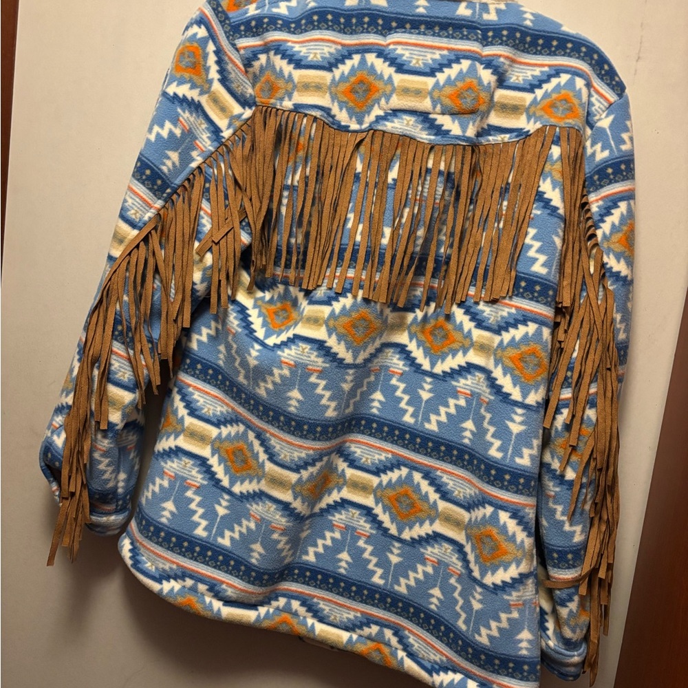 Aztec Patterned Blue Jacket - image 2